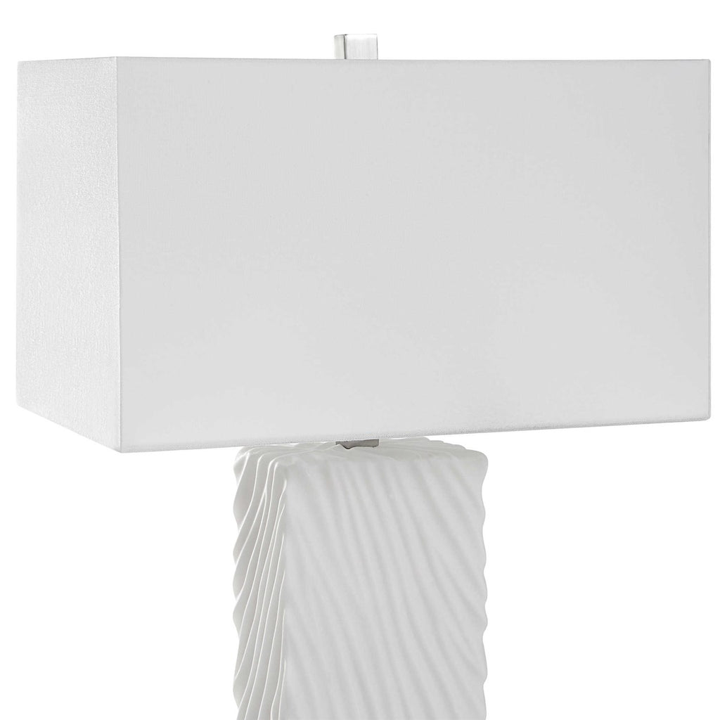 Pillar White Marble Table Lamp - Bombay Mercantile