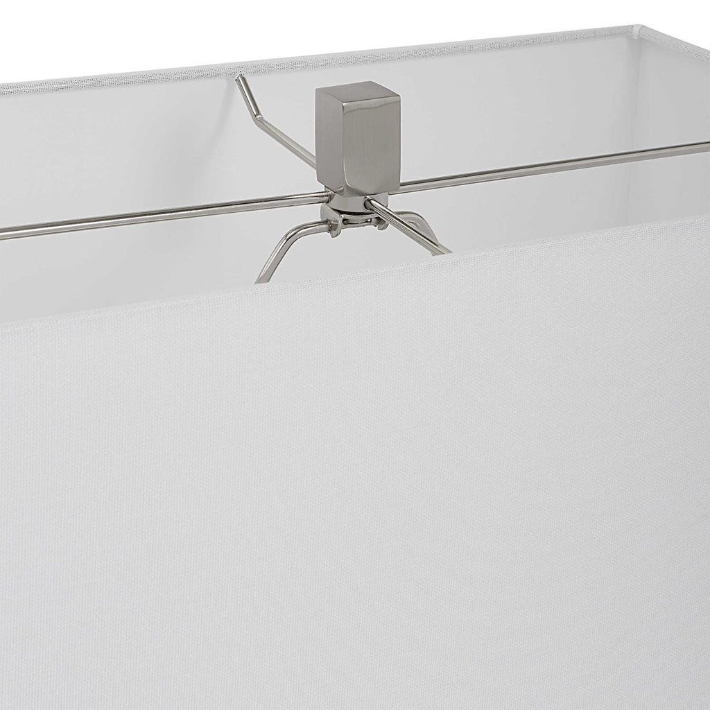 Pillar White Marble Table Lamp - Bombay Mercantile
