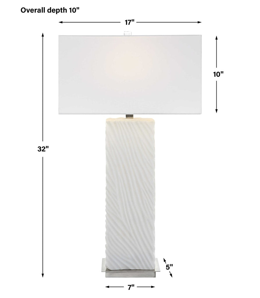Pillar White Marble Table Lamp - Bombay Mercantile