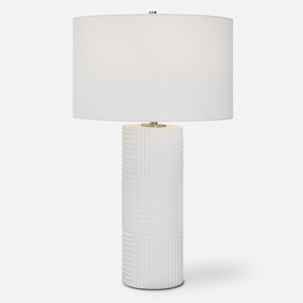 Patchwork White Table Lamp - Bombay Mercantile