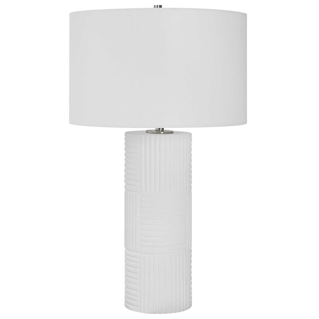 Patchwork White Table Lamp - Bombay Mercantile