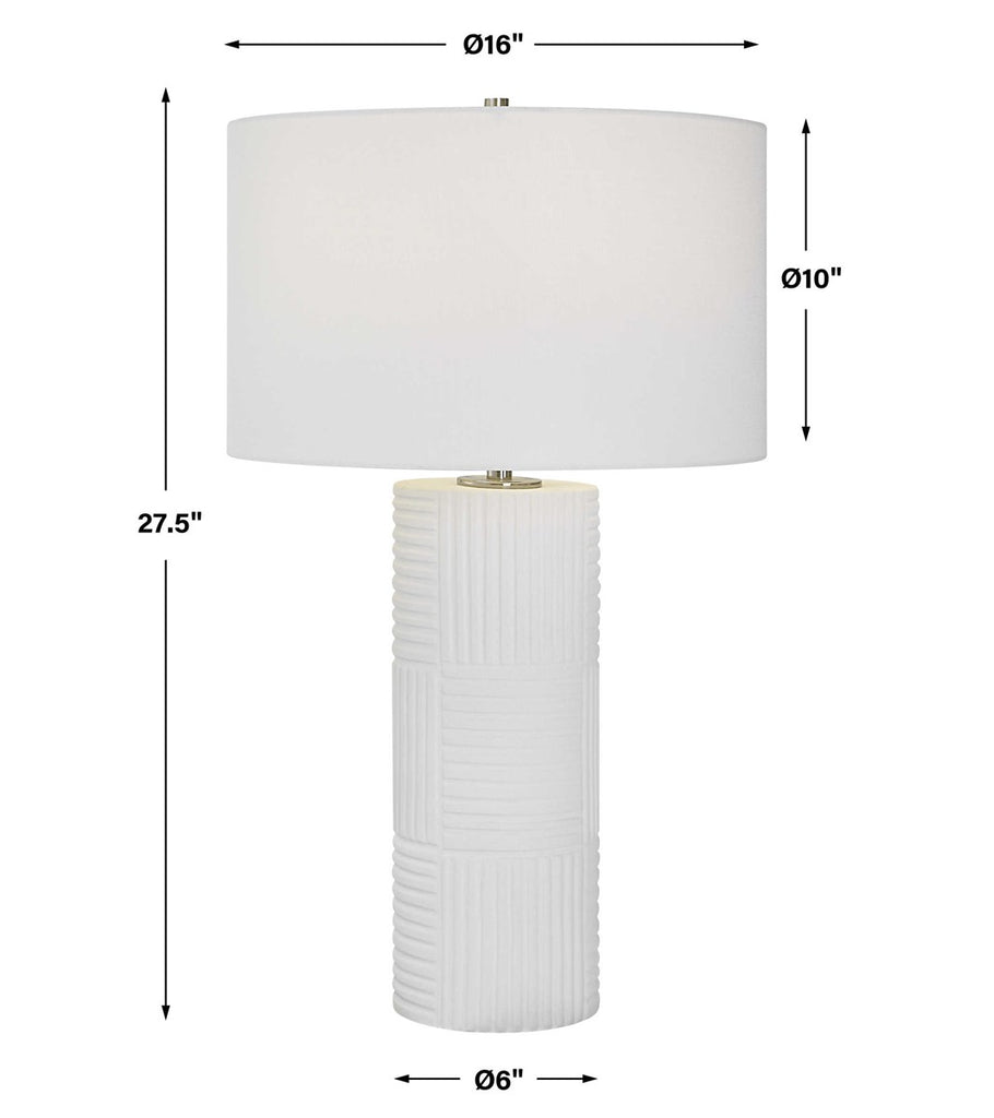 Patchwork White Table Lamp - Bombay Mercantile