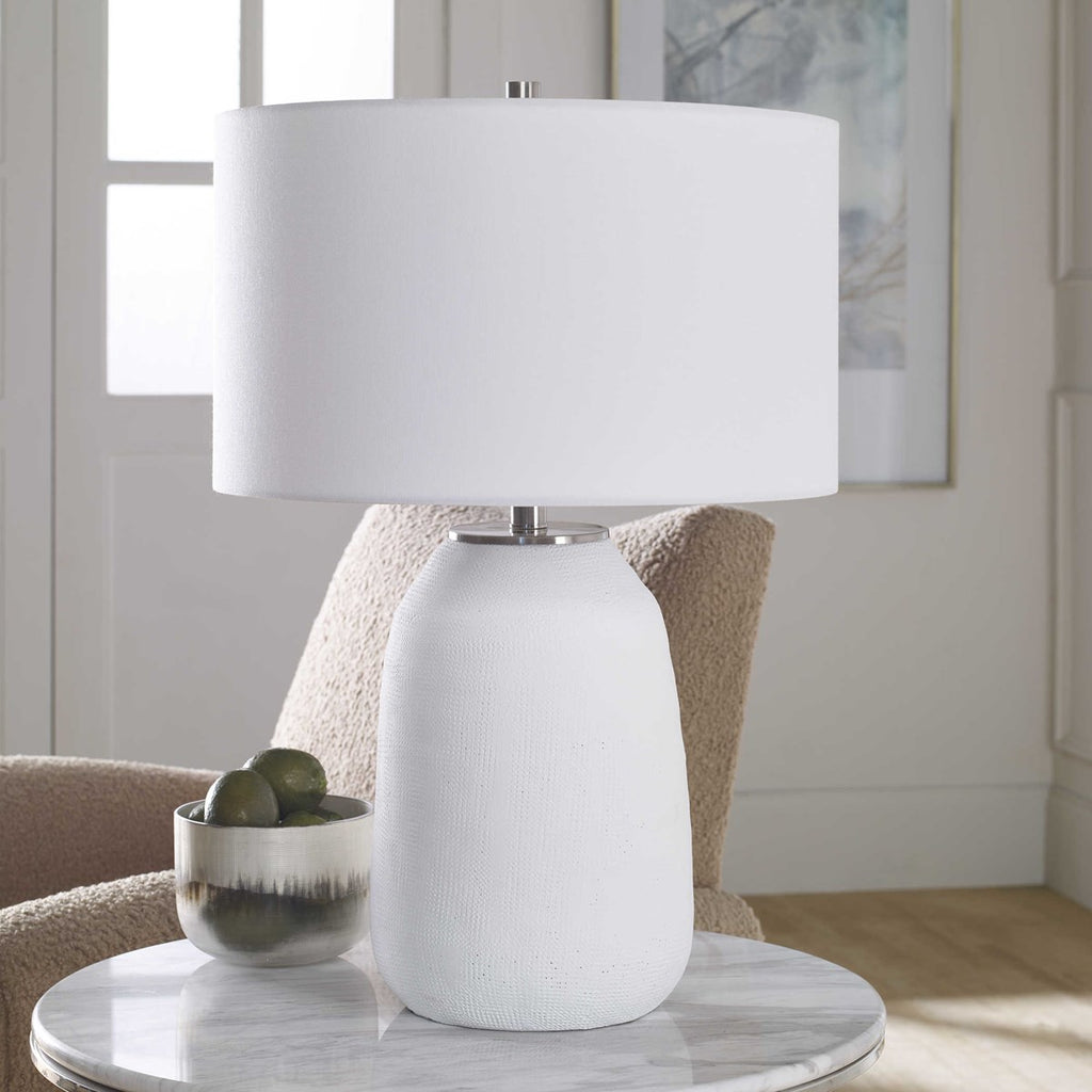 Heir Chalk White Table Lamp - Bombay Mercantile