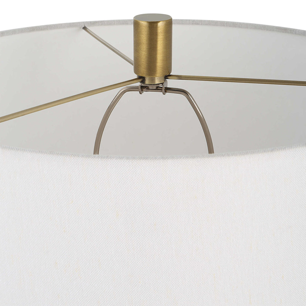 Adelia Ivory & Brass Table Lamp - Bombay Mercantile