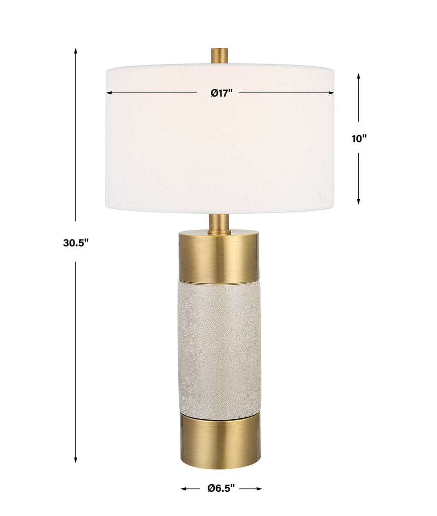 Adelia Ivory & Brass Table Lamp - Bombay Mercantile