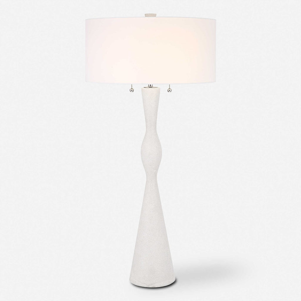 Sharma Ivory Stone Table Lamp - Bombay Mercantile