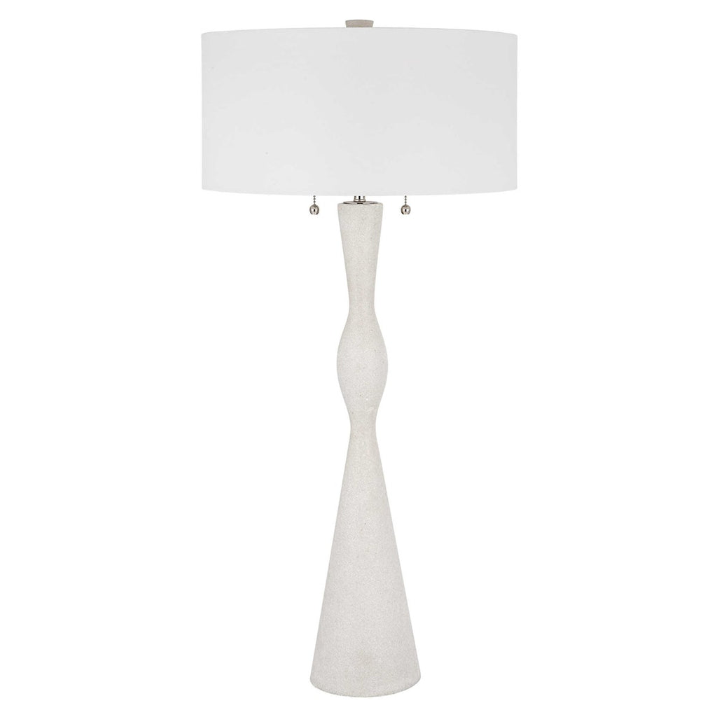 Sharma Ivory Stone Table Lamp - Bombay Mercantile