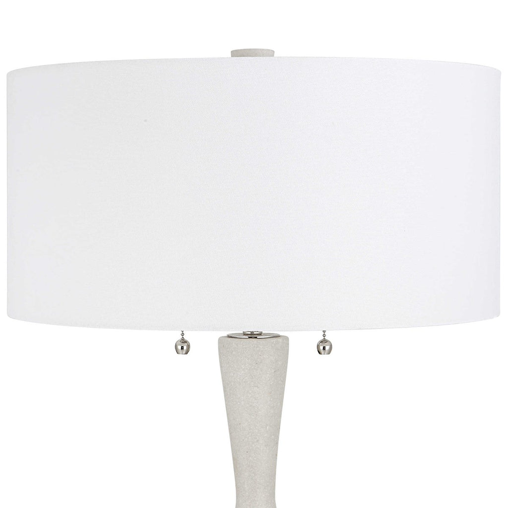 Sharma Ivory Stone Table Lamp - Bombay Mercantile
