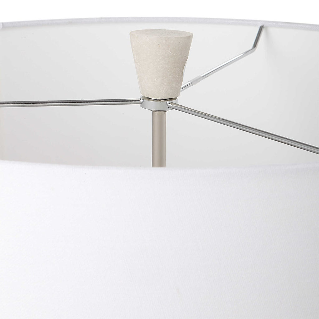 Sharma Ivory Stone Table Lamp - Bombay Mercantile