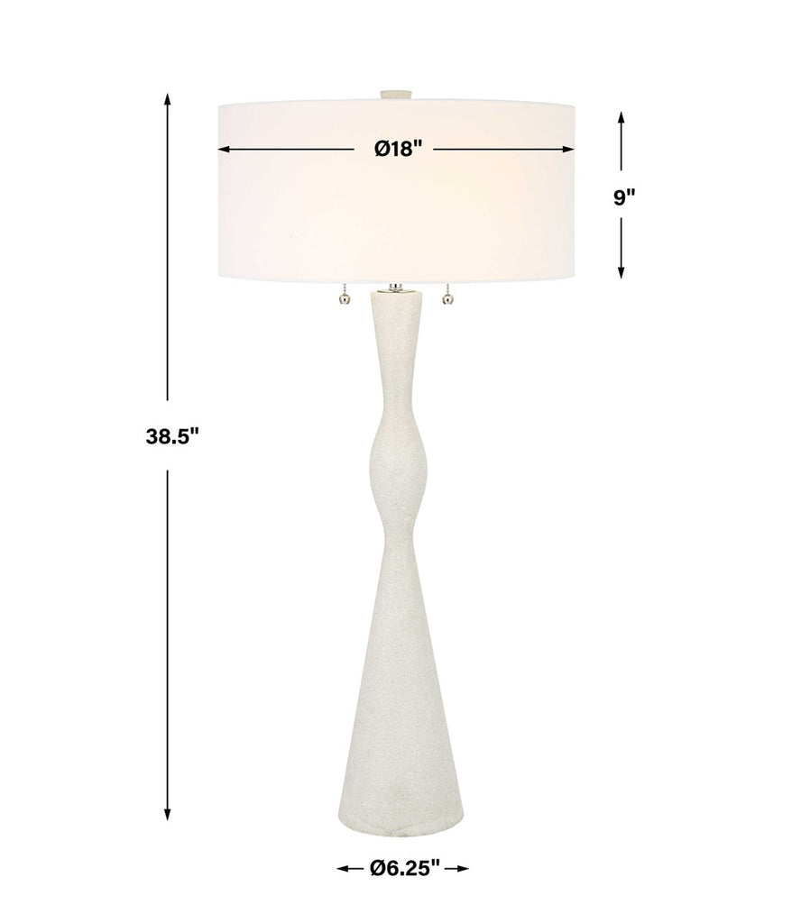 Sharma Ivory Stone Table Lamp - Bombay Mercantile