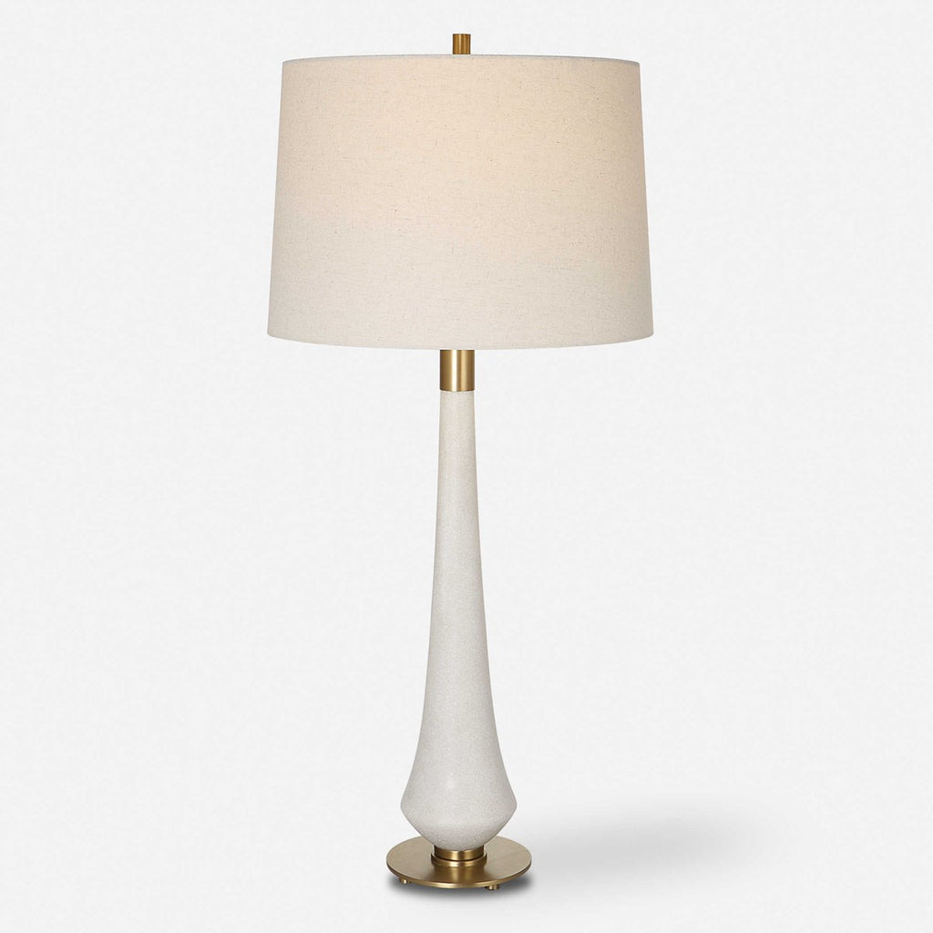 Marille Ivory Stone Table Lamp - Bombay Mercantile
