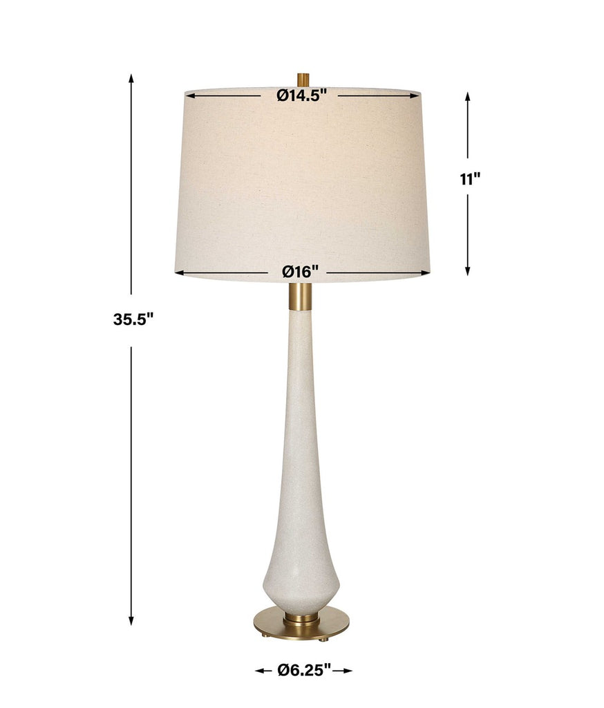 Marille Ivory Stone Table Lamp - Bombay Mercantile