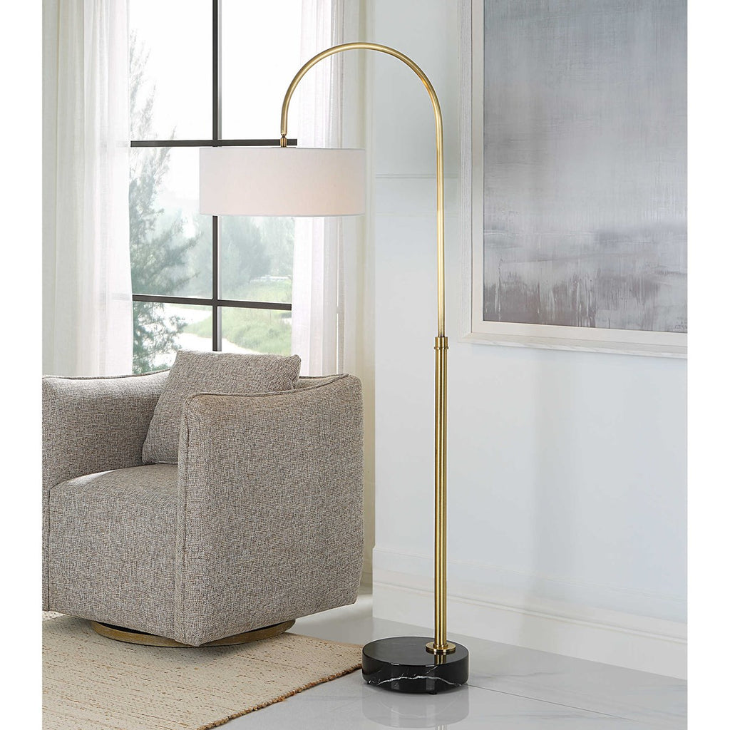 Huxford Brass Arch Floor Lamp - Bombay Mercantile