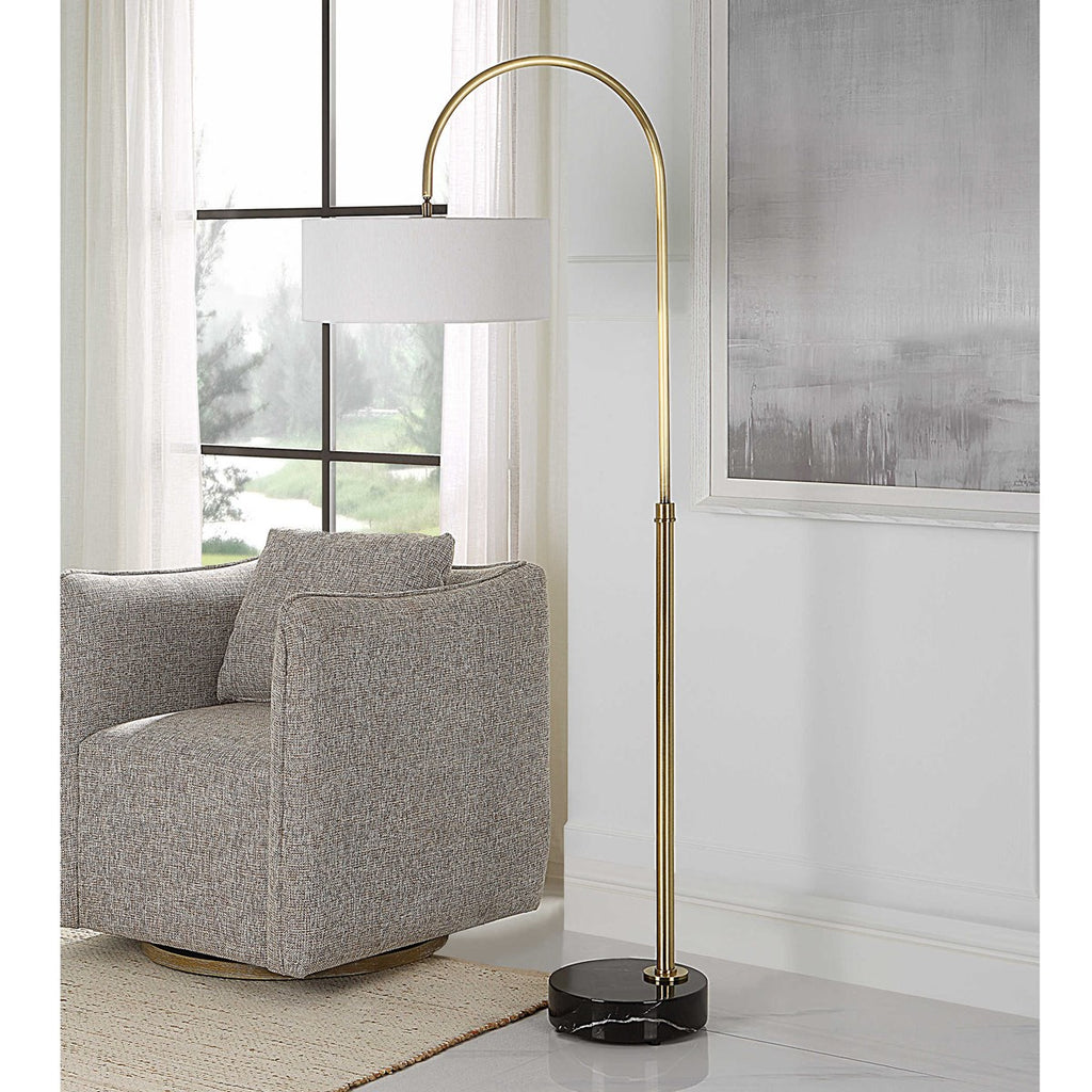 Huxford Brass Arch Floor Lamp - Bombay Mercantile