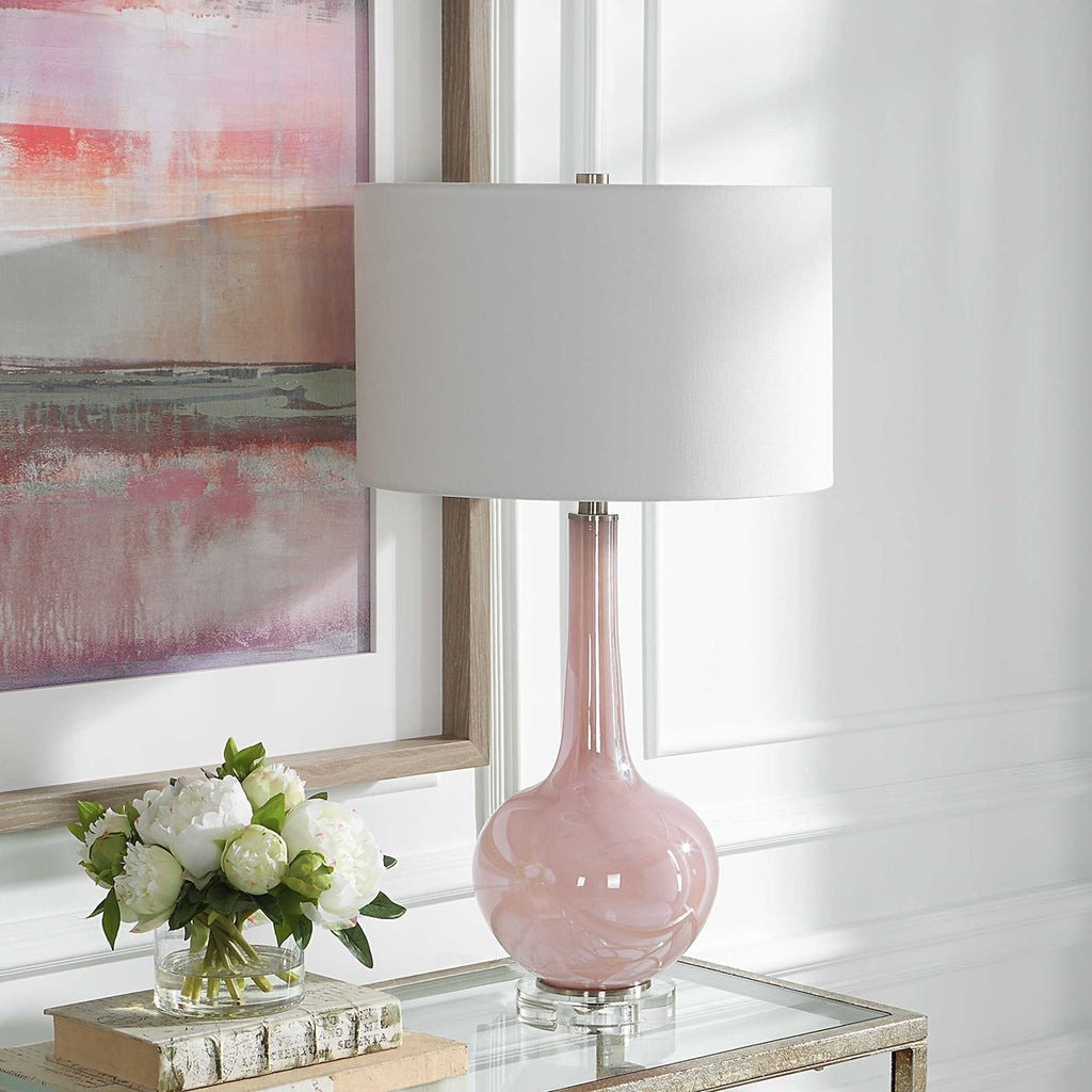 Rosa Pink Glass Table Lamp - Bombay Mercantile