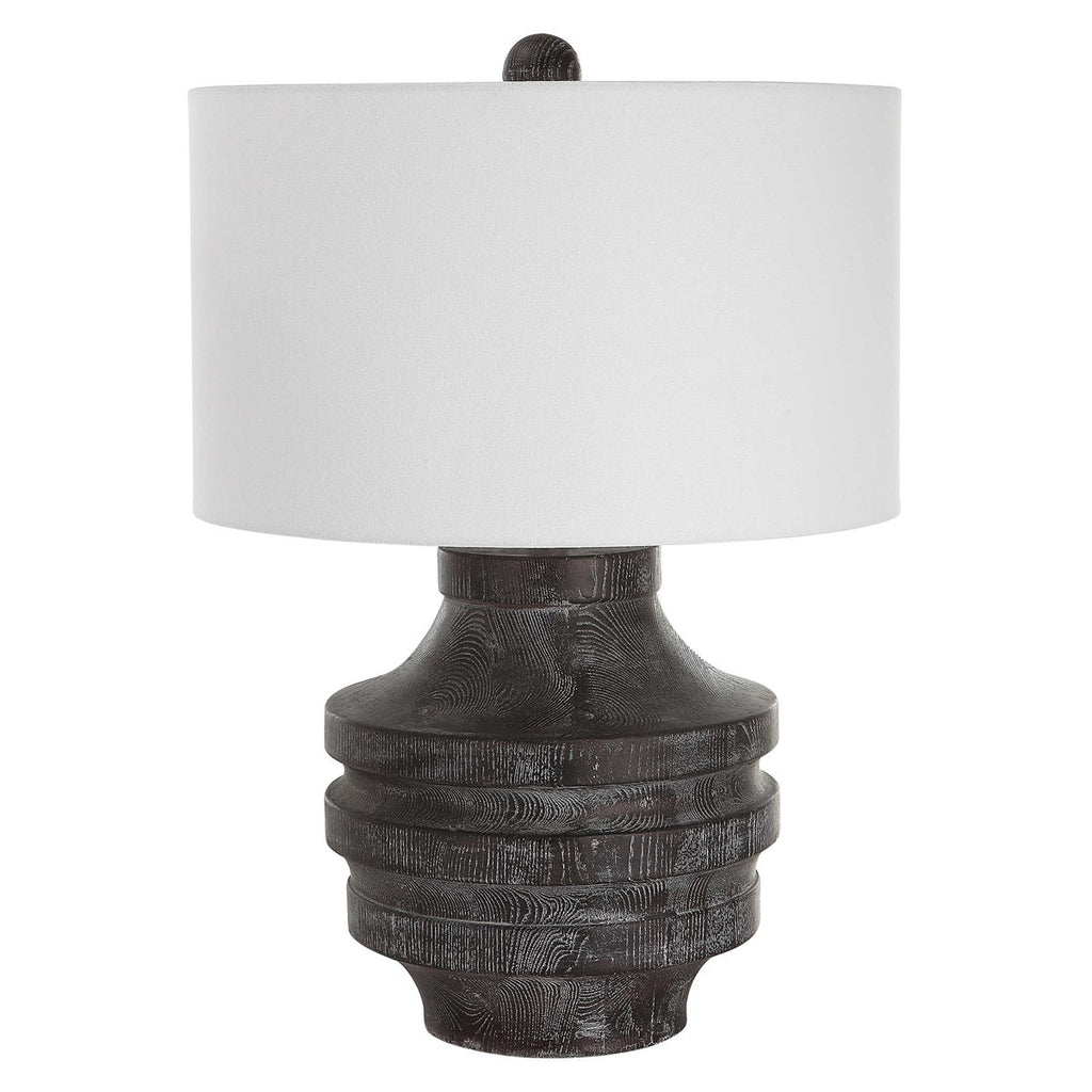 Timber Carved Wood Table Lamp - Bombay Mercantile