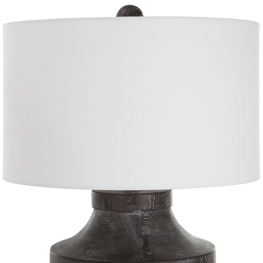 Timber Carved Wood Table Lamp - Bombay Mercantile