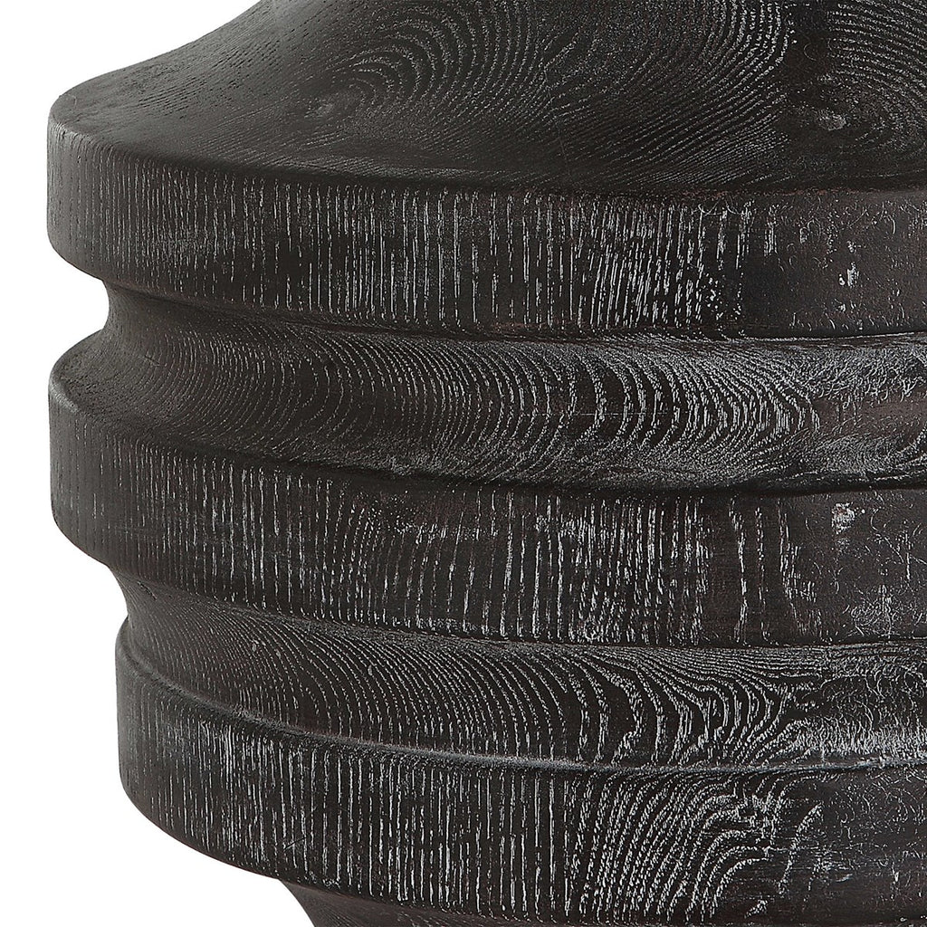 Timber Carved Wood Table Lamp - Bombay Mercantile