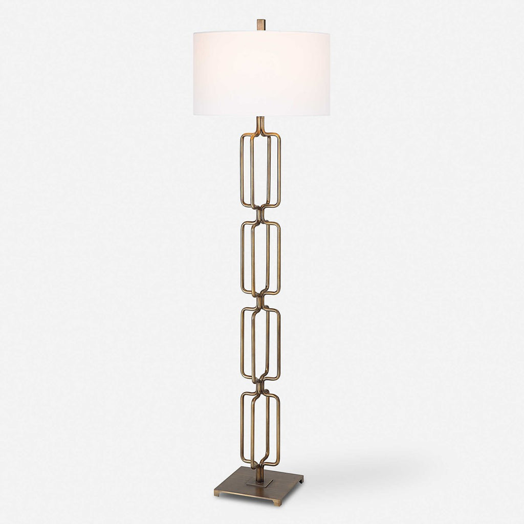 Link Brushed Gold Floor Lamp - Bombay Mercantile