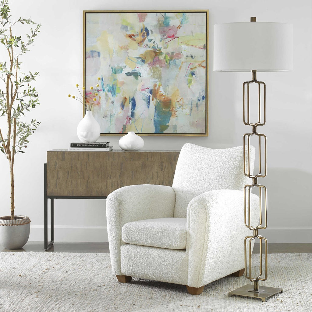 Link Brushed Gold Floor Lamp - Bombay Mercantile