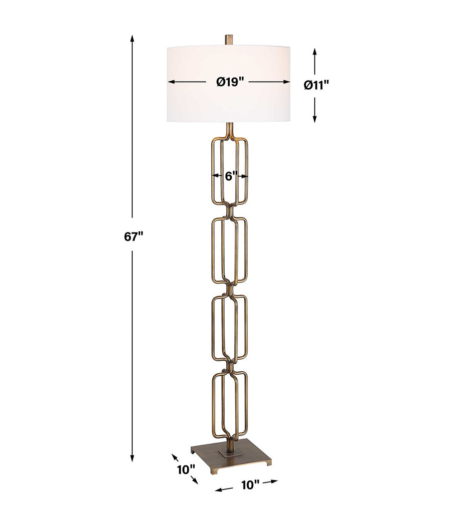 Link Brushed Gold Floor Lamp - Bombay Mercantile