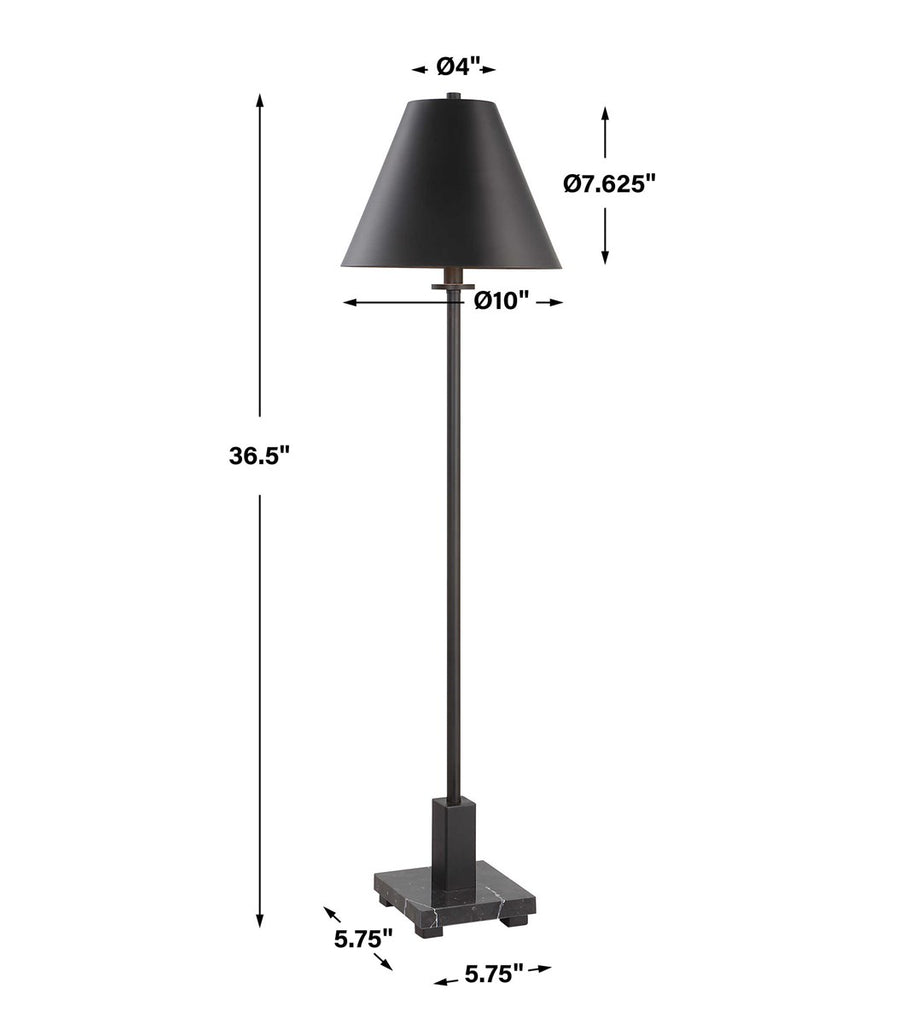 Pilot Black Buffet Lamp - Bombay Mercantile