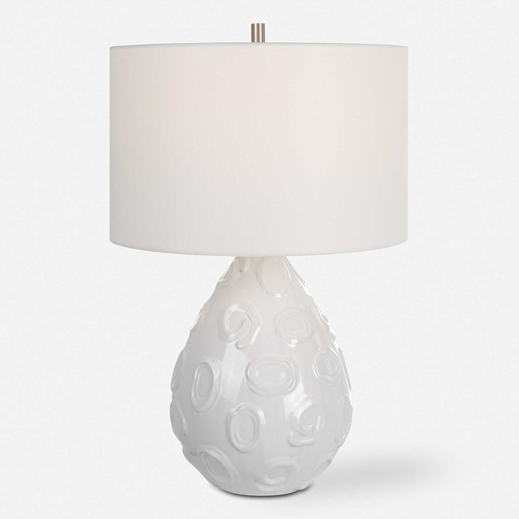 Loop White Glaze Table Lamp - Bombay Mercantile
