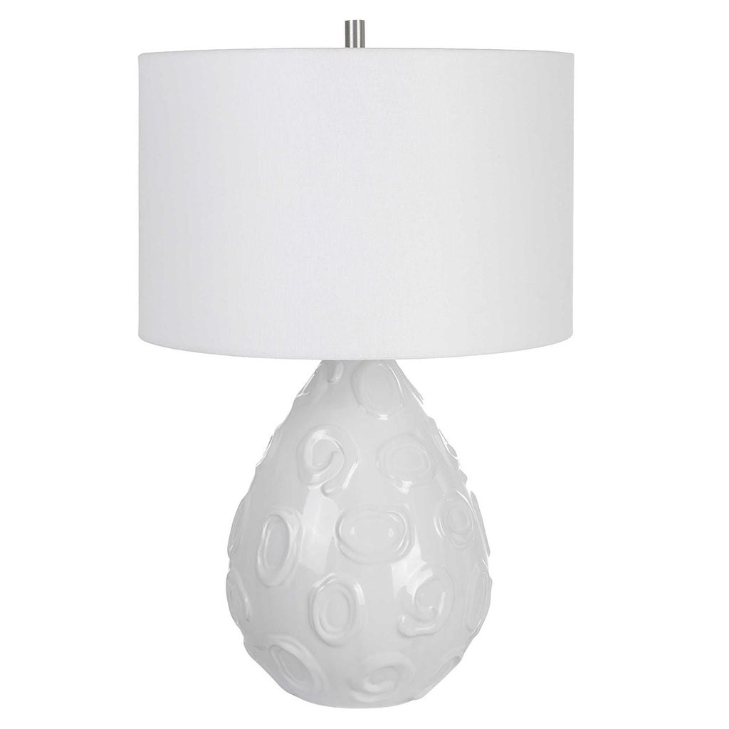 Loop White Glaze Table Lamp - Bombay Mercantile