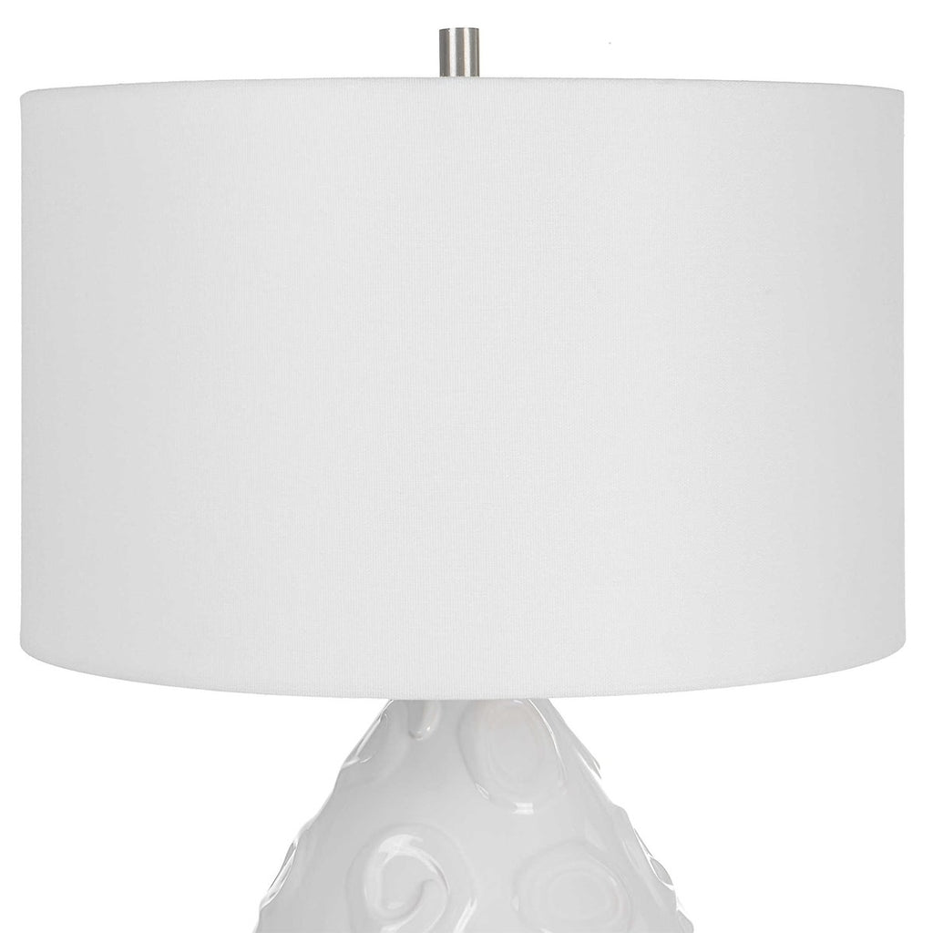 Loop White Glaze Table Lamp - Bombay Mercantile