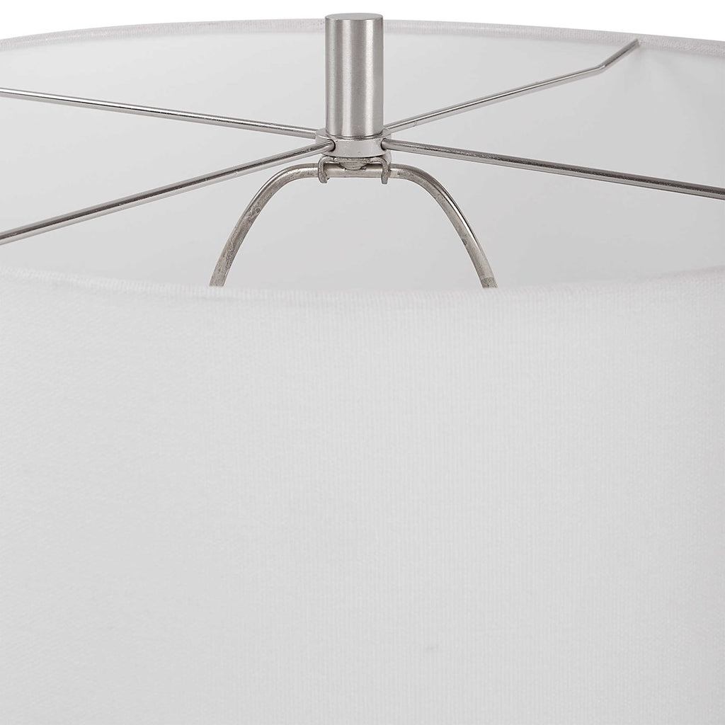 Loop White Glaze Table Lamp - Bombay Mercantile