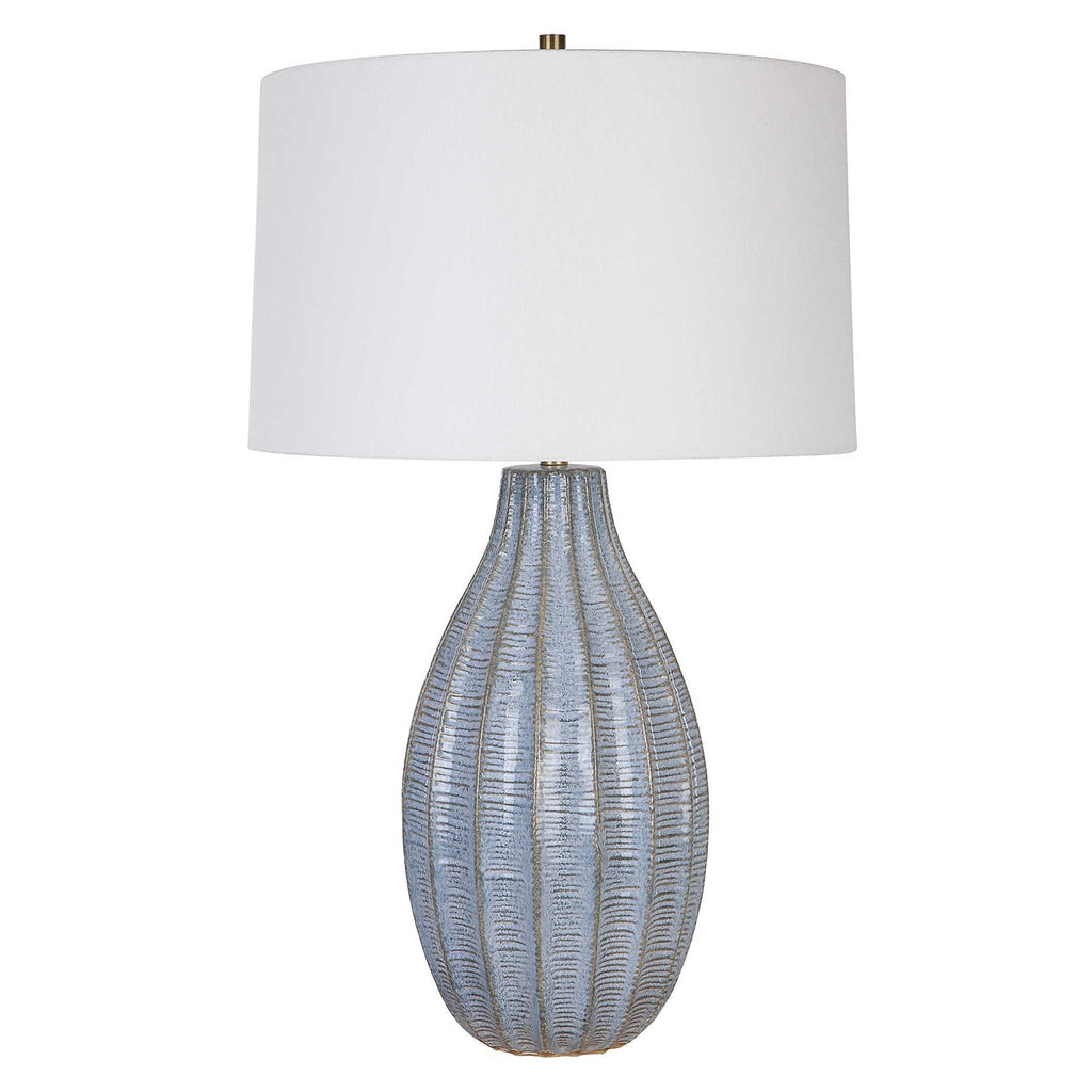 Veston Blue Glaze Table Lamp - Bombay Mercantile