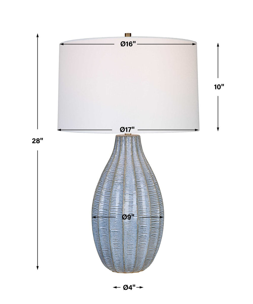 Veston Blue Glaze Table Lamp - Bombay Mercantile