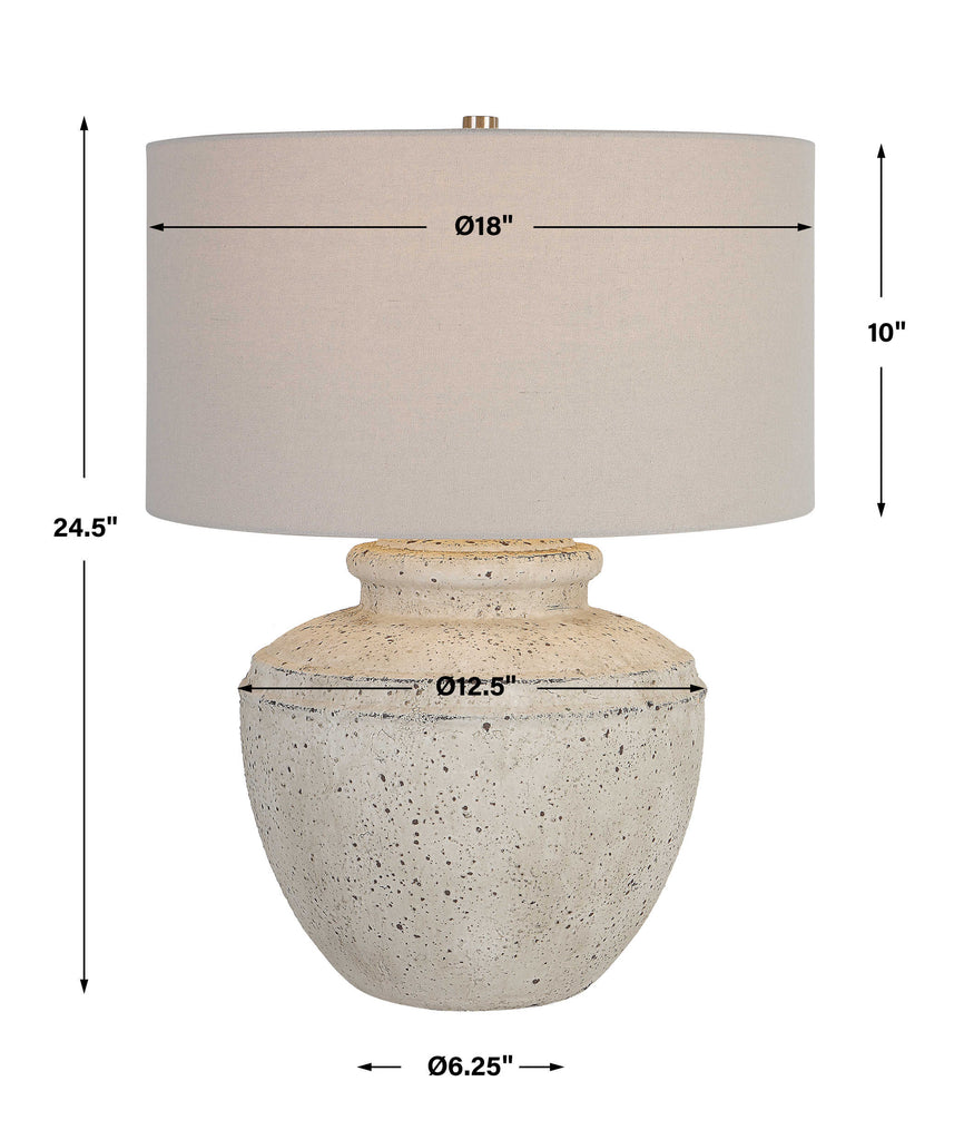 Artifact Aged Stone Table Lamp - Bombay Mercantile