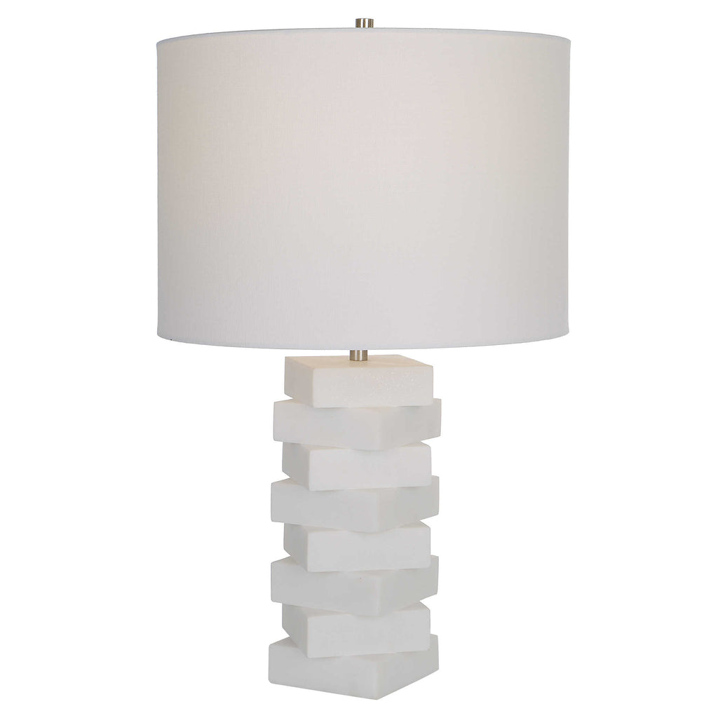 Ascent White Geometric Table Lamp - Bombay Mercantile