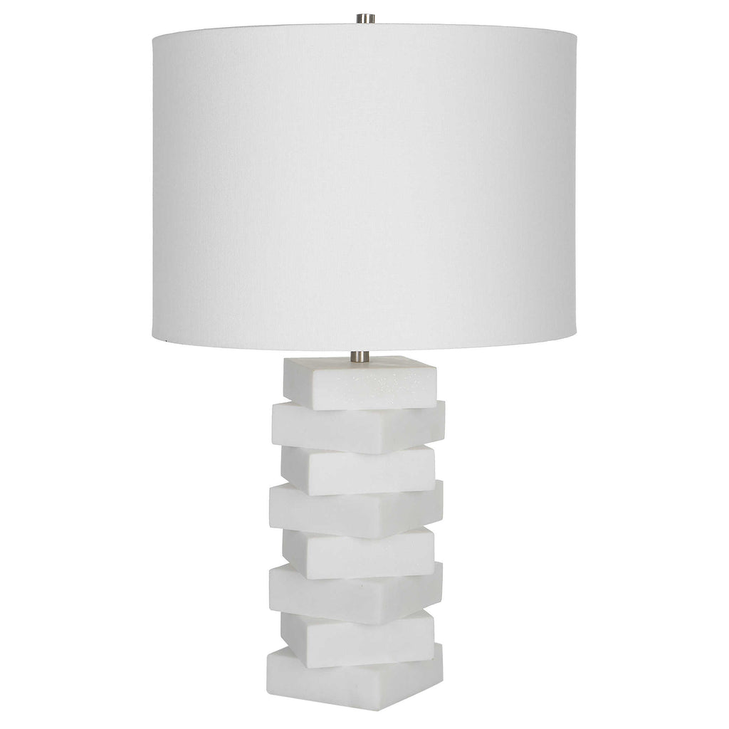 Ascent White Geometric Table Lamp - Bombay Mercantile