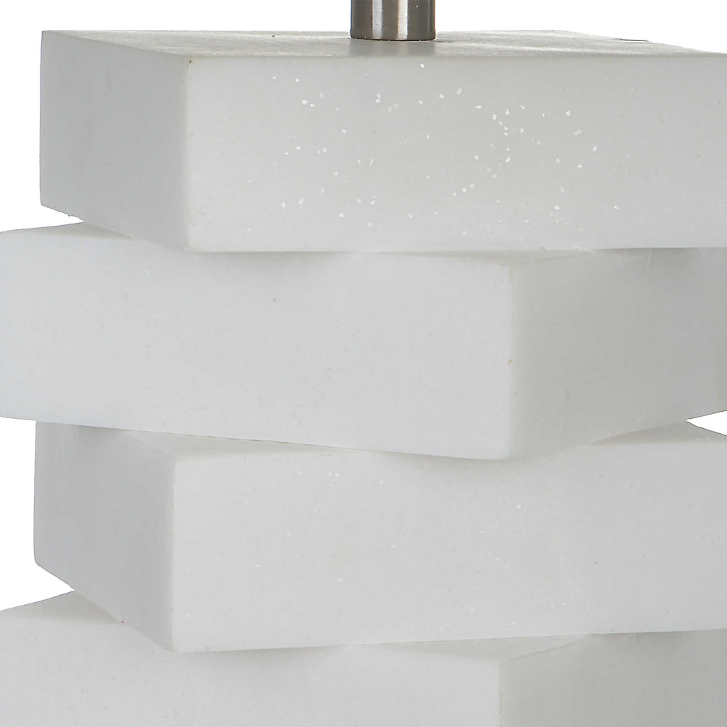 Ascent White Geometric Table Lamp - Bombay Mercantile