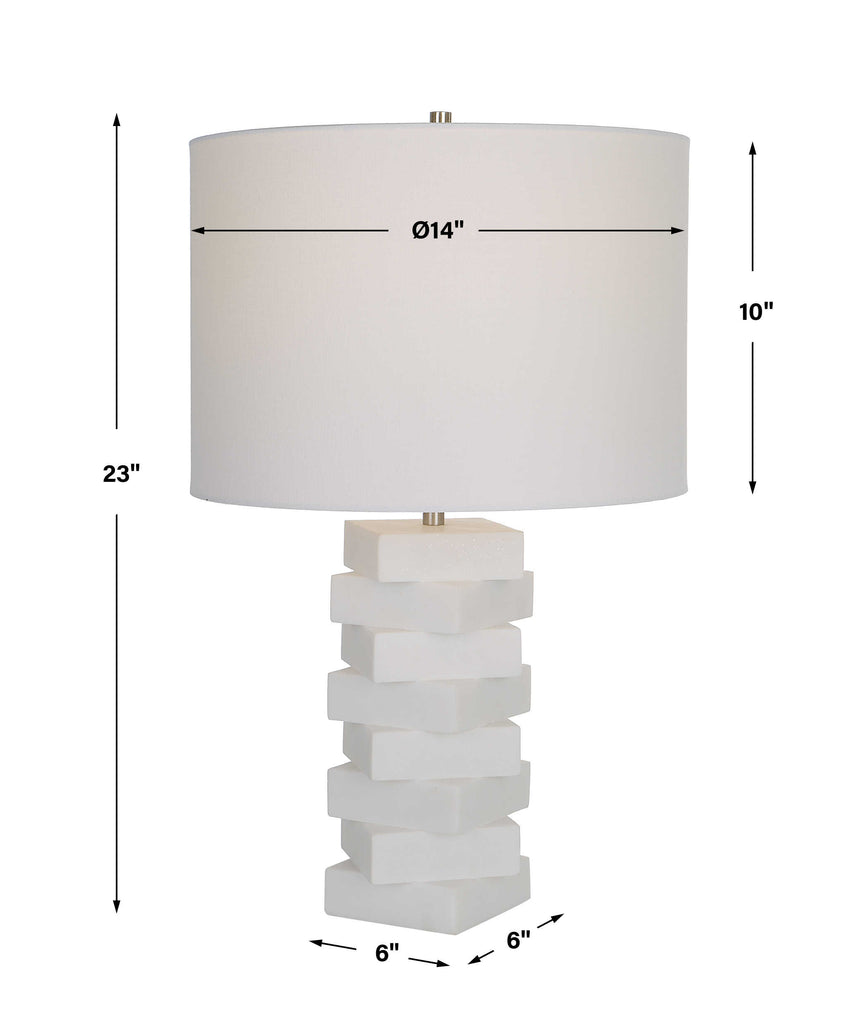 Ascent White Geometric Table Lamp - Bombay Mercantile