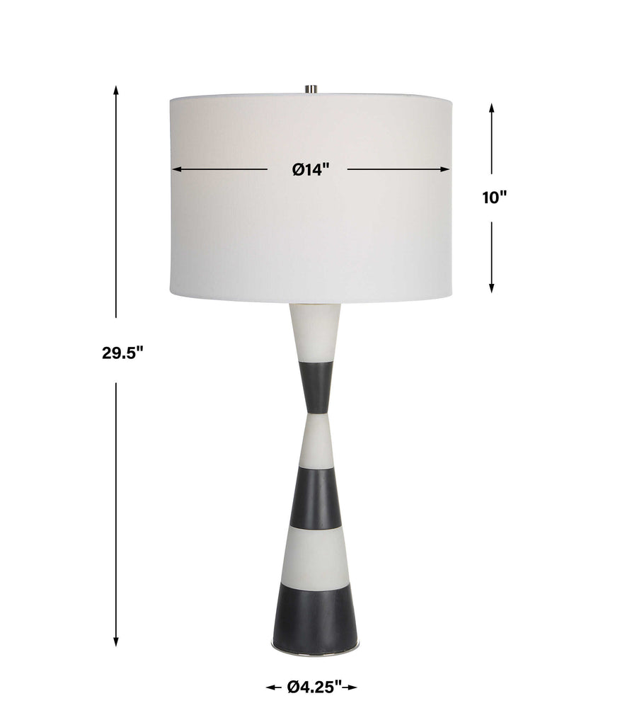 Bandeau Banded Stone Table Lamp - Bombay Mercantile