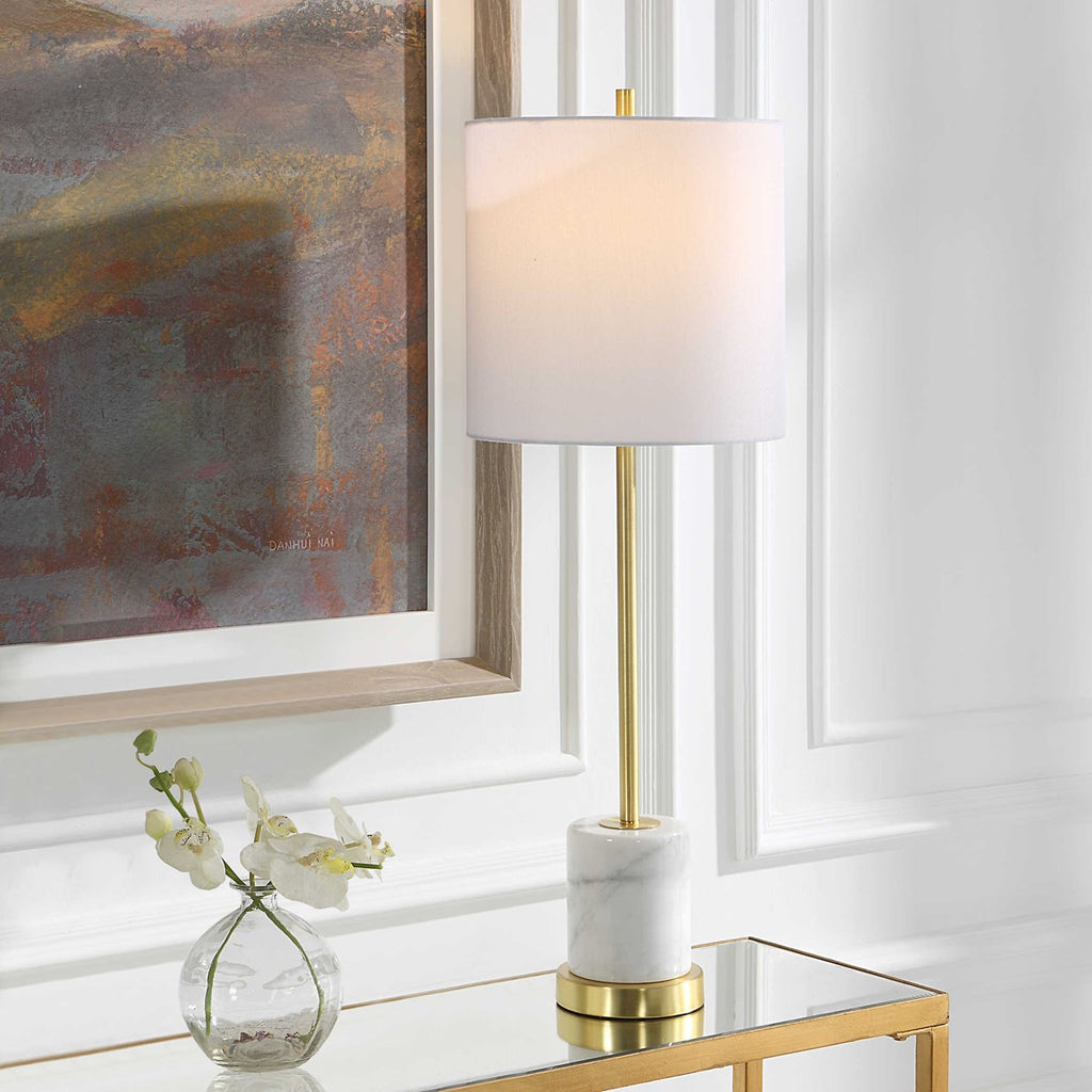 Turret Gold Buffet Lamp - Bombay Mercantile
