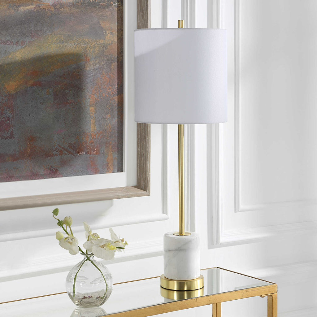 Turret Gold Buffet Lamp - Bombay Mercantile