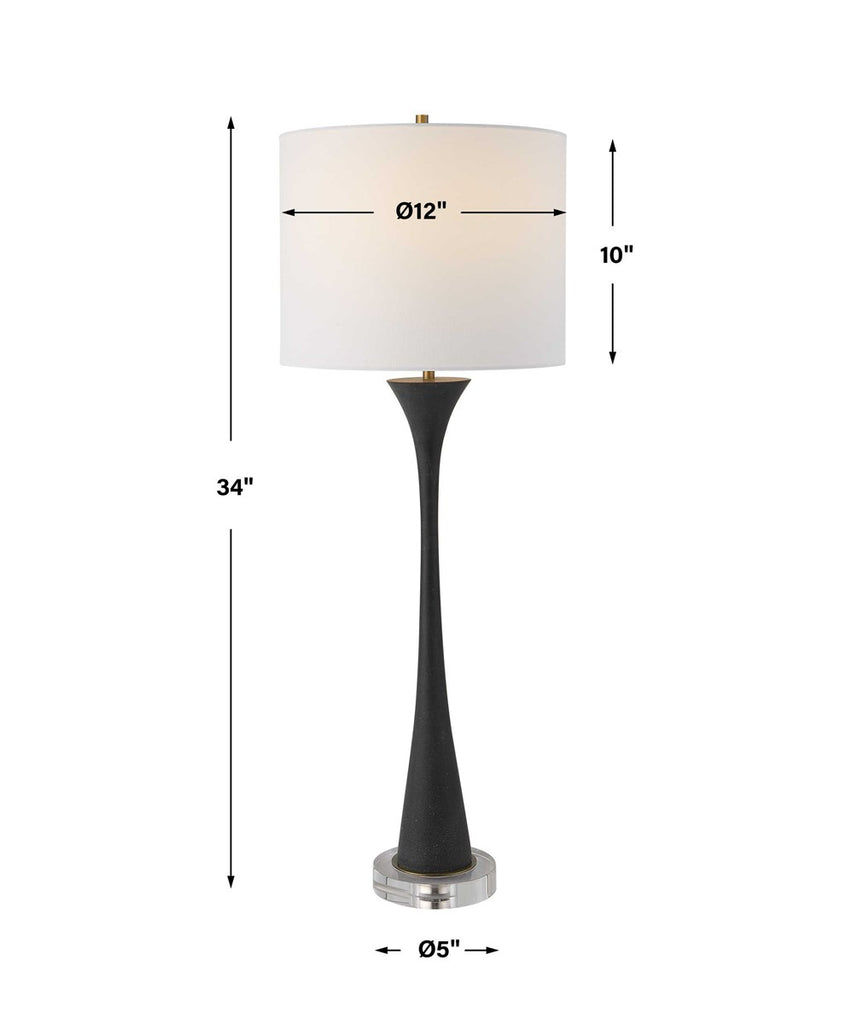 Fountain Black Stone Buffet Lamp - Bombay Mercantile