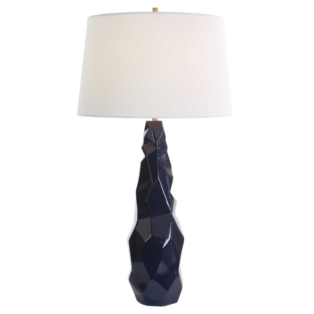 Kavos Geometric Blue Table Lamp - Bombay Mercantile