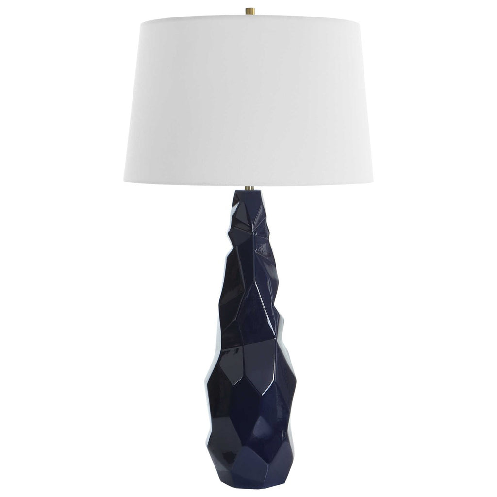 Kavos Geometric Blue Table Lamp - Bombay Mercantile