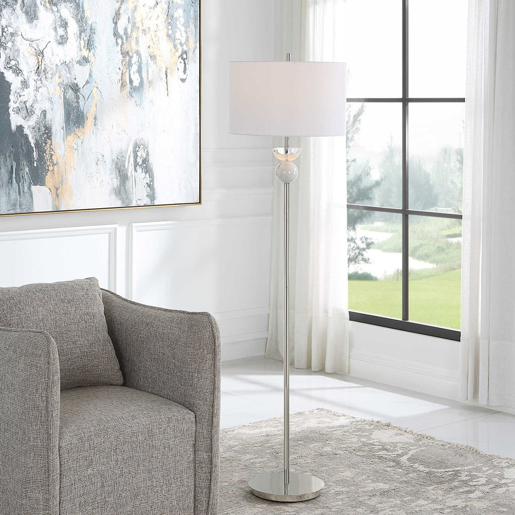 Exposition Nickel Floor Lamp - Bombay Mercantile