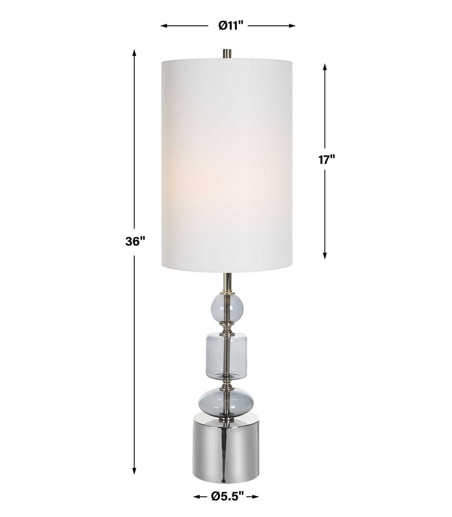 Stratus Gray Glass Buffet Lamp - Bombay Mercantile