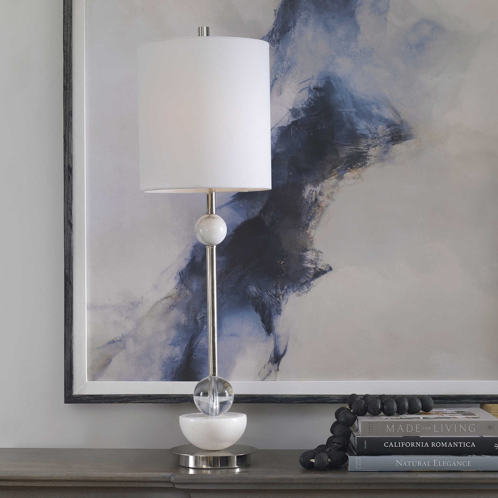 Exposition Nickel Buffet Lamp - Bombay Mercantile
