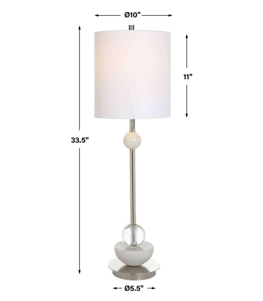 Exposition Nickel Buffet Lamp - Bombay Mercantile