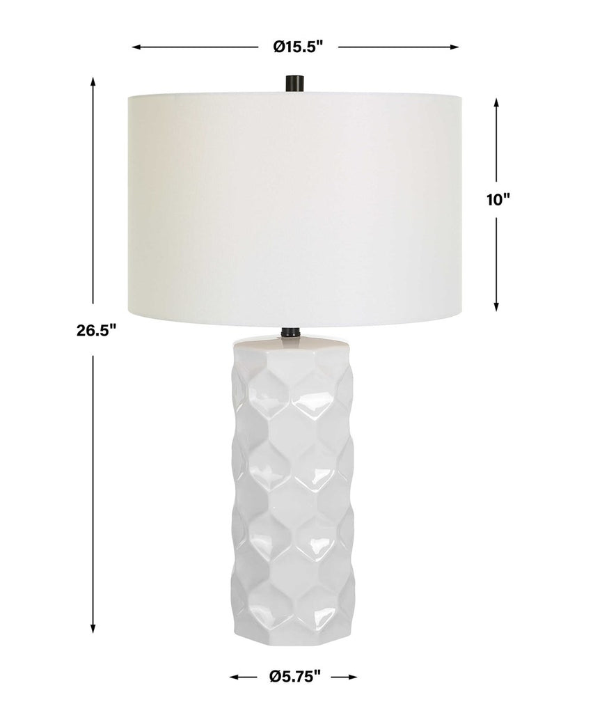 Honeycomb White Table Lamp - Bombay Mercantile