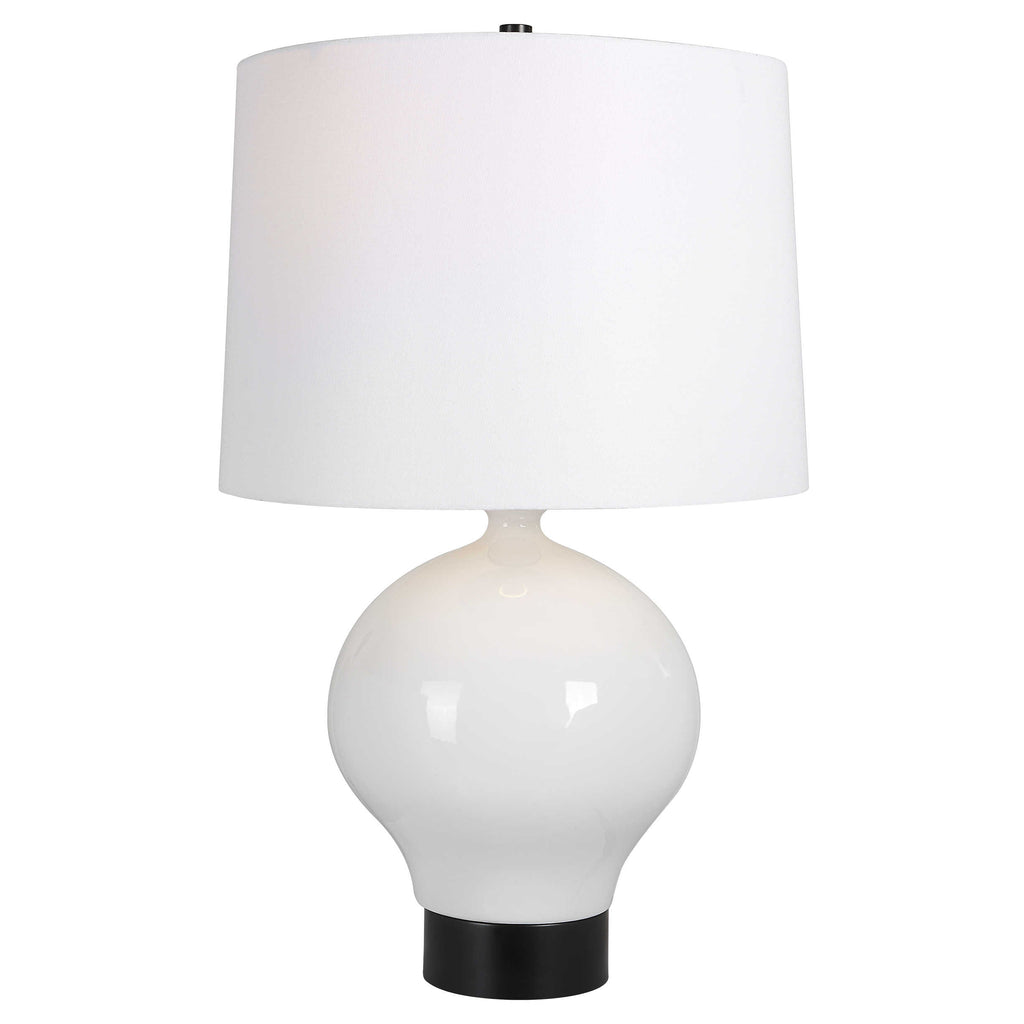 Collar Gloss White Table Lamp - Bombay Mercantile