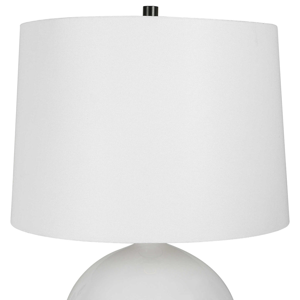 Collar Gloss White Table Lamp - Bombay Mercantile